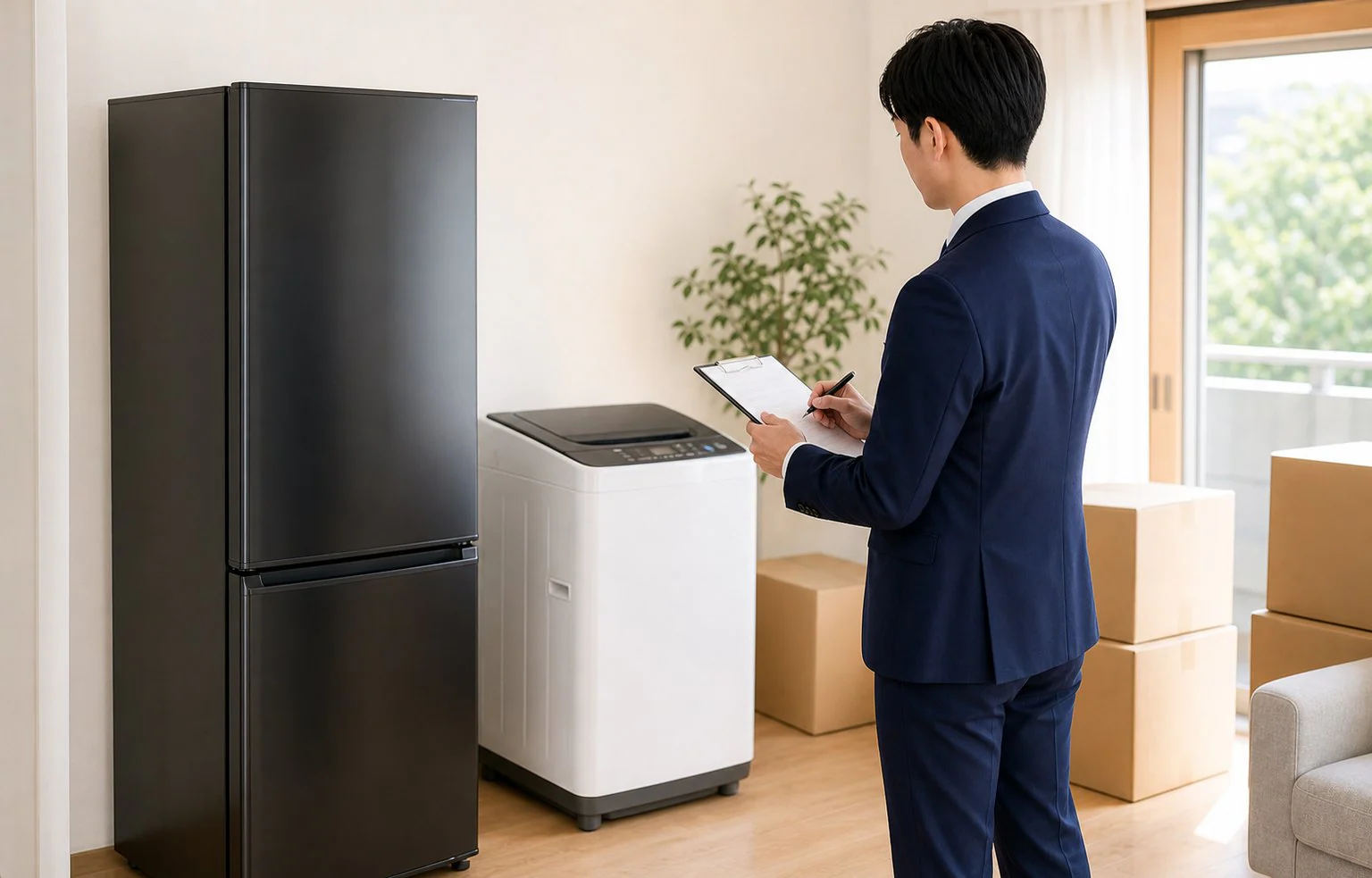 ご自宅で家電や生活用品を確認する訪問査定のイメージ
