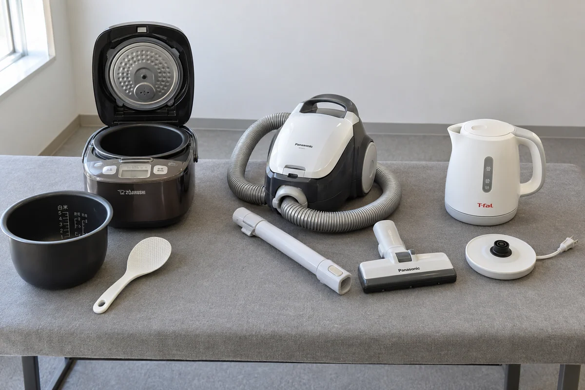 炊飯器・掃除機・電気ケトルと付属品