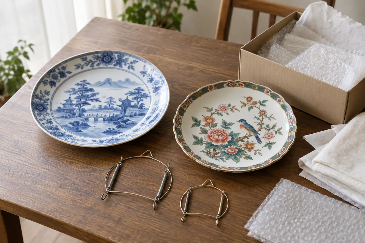 飾り皿と展示用の部品
