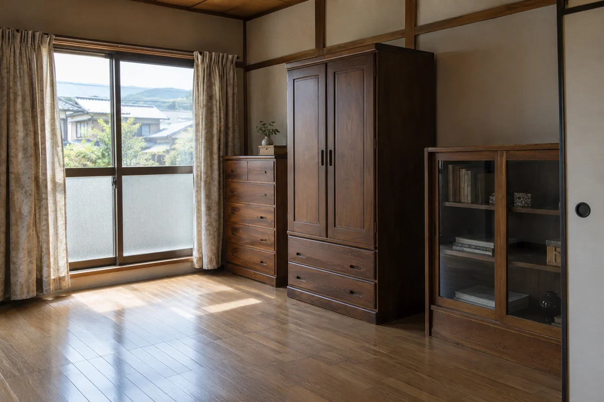 自然光が入る空き家の室内