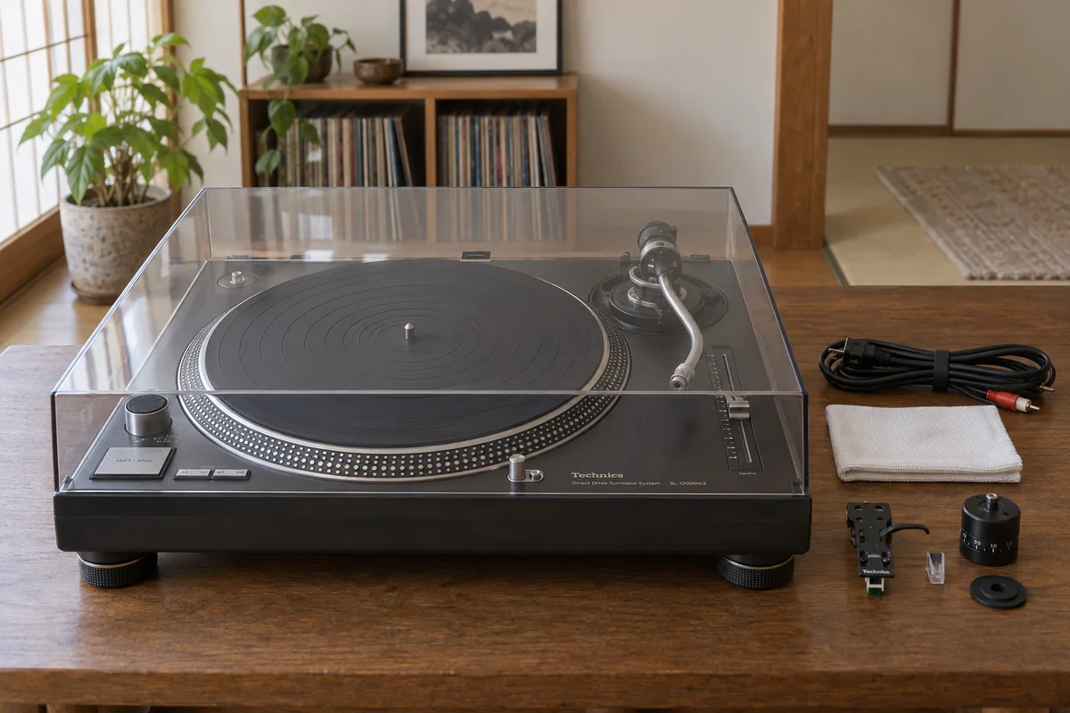レコードプレーヤーと付属部品