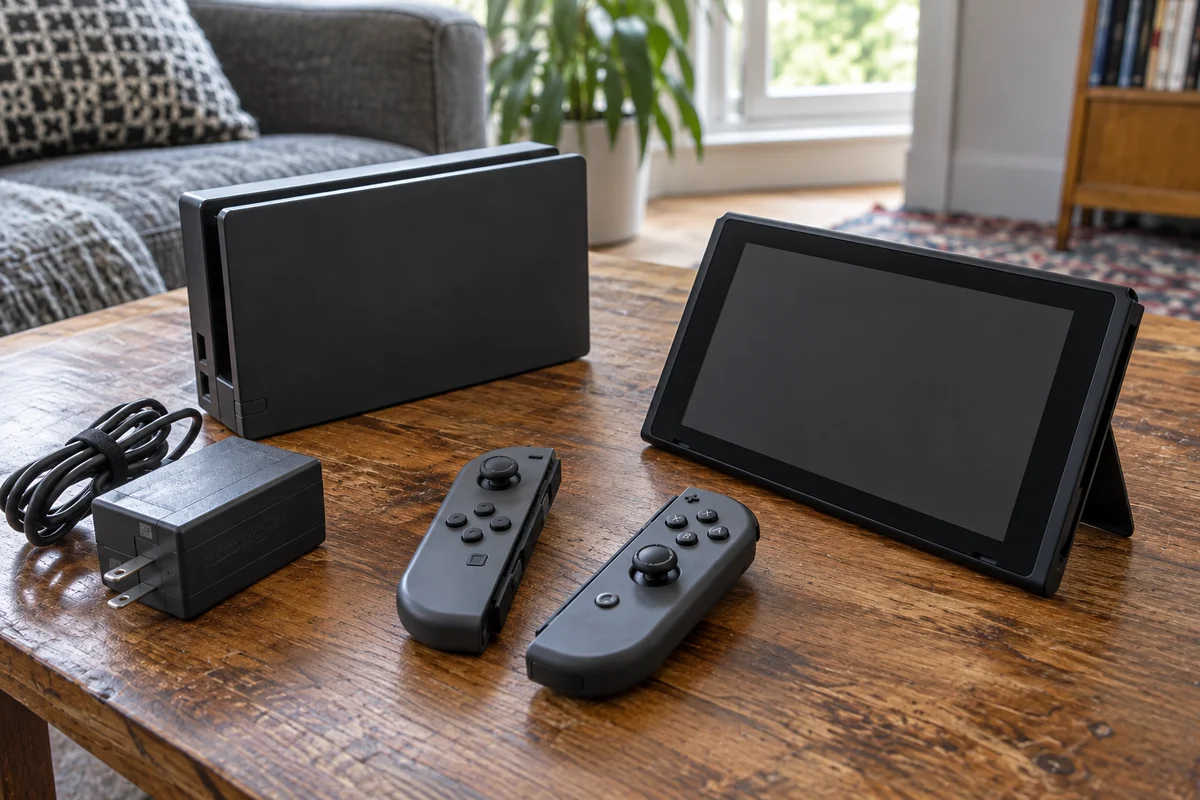ゲーム機の細部と状態が見える写真