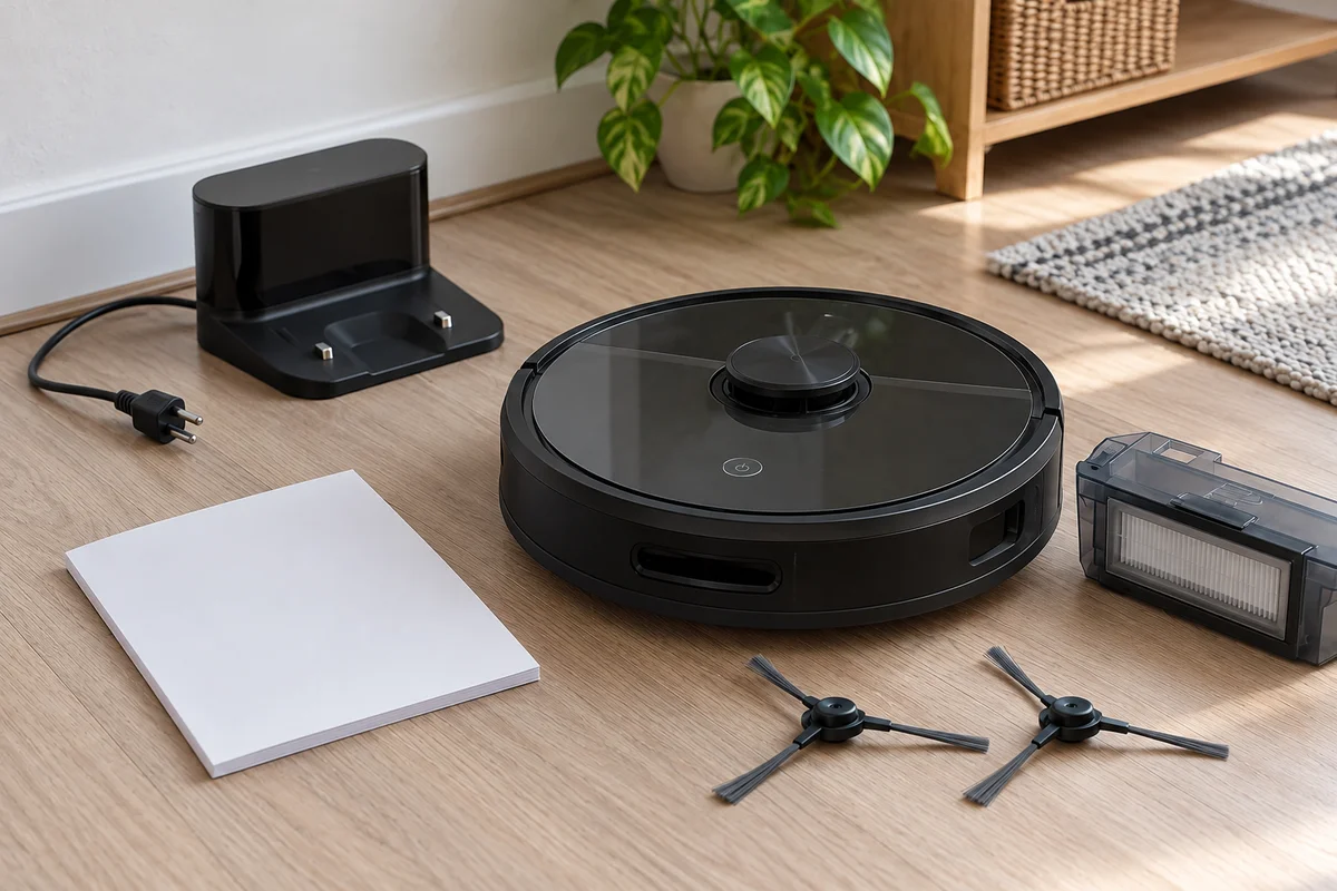 ロボット掃除機と保管・付属品の組合せ